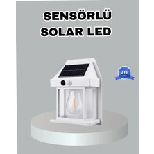 Astraltech Üç Modlu Güneş Enerjili Duvar Lambası 1800MAH Bataryalı ve Hareket Sensörlü