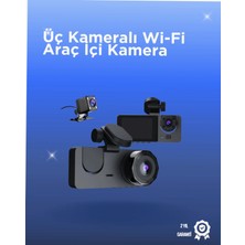 Astraltech Gelişmiş G-Sensörlü Üçlü Araç Kamerası – 5” LCD Ekran ve Hareket Algılama