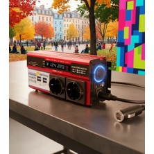12V 2000W Modifiye Sinüs Inverter Araç ve Güneş Enerjisi Uyumlu, Çift Usb, Çift Priz ve Çakmaklık Eco Lounge
