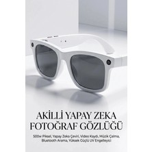 Eco Lounge Kablosuz Bağlantılı Beyaz Akıllı Gözlük Kamera Video ve Ses Kaydı Destekli