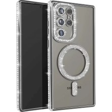 Aesco Samsung Galaxy S23 Ultra Joke Simli Magneticsafe Kılıf - Gümüş
