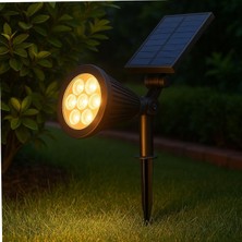 Astraltech 7W Solar LED Bahçe Armatürü 3200K Günışığı – Güneş Enerjili Kazıklı & Duvar Montajlı Çim Aydınlatma