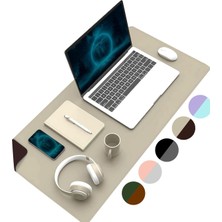 Astraltech Klasse Çift Renk Dikişli Pu Deri Masa Matı 80X40 cm Mousepad, Su Geçirmez Masa Sümeni, Çift Taraflı