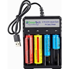 Astraltech Greentech 3.7 – 4.2 Lityum Iyon Pil Cihazı (Dört Yuvalı) / GT-BC05