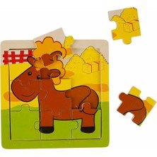 Eco Lounge S00002907 Wooden Puzzle Anımals 9 Pcs 3 Ast