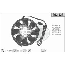 Audi A4 A6 Vw Passat1.8 1.8 T2.4 2.7 T2.8 1996- Fan Motoru Davlumbazli 280 mm 2 Fıs 8 Kanat 1113025-00 Wisco