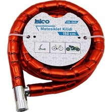 Azrlya Kırmızı Motor Bisiklet Kilidi 22 mm x 150 cm