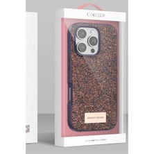 Aesco Onegif Apple Iphone 16 Pro Bright Simli Kapak - Gold