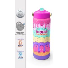 Coral High Renkli Desenli Katlanır Ağızlıklı Çelik Termos 650 ml
