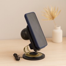 Aesco 2in1 Bluetooth 5W Hoparlör ve 360° Dönen Masaüstü Telefon Tutucu
