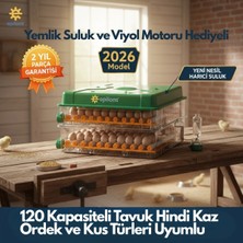 Eco Lounge EP120 Yumurta Kapasiteli Tam Otomatik Kuluçka Makinesi - Yeni Nesil Harici Suluklu, Dijital Nem ve Sıcaklık Göstergeli