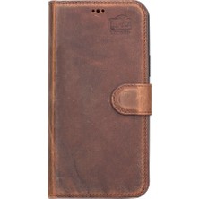 Eco Lounge Apple iPhone 13 Pro Max Uyumlu Deri Cüzdanlı Kılıf Mwwn G2 Kahve