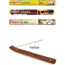 Royaleks Group 3 Paket 20 Çubuklu Tütsü Limon - Amber - Lilly - Kayık Hediyeli