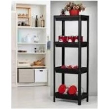 Royaleks Group Shelf Unit Raf Ünitesi Siyah Renk 4 Katlı ROYALEKS-81414