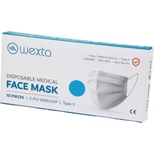 Just Cheap Store Wexta Beyaz 3 Katlı Medikal Cerrahi Yüz Maskesi 10PCS x 24 = 240 Adet (4741)