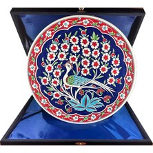 Çini Evi Iznik Çini Tabak  Hayat Ağacı ve Tavus Kuşu Desenli 30 cm