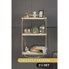 Empressco Duvar Raf 2li Set Duvar Rafı Oval Raf Yatak Odası Komodin 2li Berjer Set Ayaksız Duvar Raf