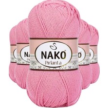 5 Adet Pırlanta Amigurumi El Örgü Ipi Yünü Pembe 6740 - Nako Mudanis
