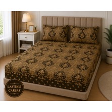 Çift Kişilik Desenli Lastikli Çarşaf Seti 160X200 cm + 2 Adet Yastık Kılıfı 50X70