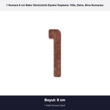 Demiraslan Kardeşler Ticaret 8 cm Boyutunda No: 1 Bakır Eskitme Görünümlü Kendinden Yapışkanlı Villa Daire ve Birim Numarası