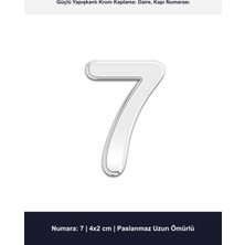 Demiraslan Kardeşler Ticaret 4x2 cm Krom Kaplama Metal Kapı Numarası No 7 - Yapışkanlı Daire ve Villa Numaratörü