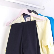 Empressco Ahşap Görünümlü Elbise Pantalon Dolap Askısı Beyaz Askı 3lü