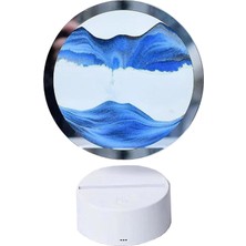 Empressco Razmo Mavi Renk 3D LED Işıklı Kum Saati Gece Lambası Dekor Süs Kum Sanatı Ev Ofis Dekorasyonu 1 Adet