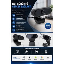 Mudanis Webcam Orjınal 1080P Hd Konferans Kamera Dahili Mikrofon Görüntülü Sohbet Yayın Kamerası Hd V