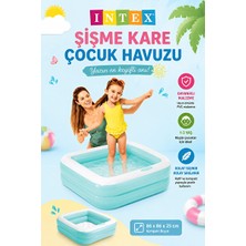Maison Luré Mini Kare Bebek Havuzu - 1-3 Yaş Yaz Eğlencesi Için Şişme Havuz & Aksesuarı 85X85X23 cm