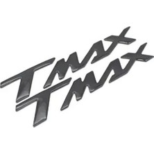 Yamaha Tmax Uyumlu Sele Altı Metal Yazı Seti Siyah