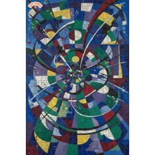 Empressco Soyut Geometri Yağlı Boya Görünümlü Çift Katlı Çerçeveli Ahşap Puzzle 500 Parça 50X30