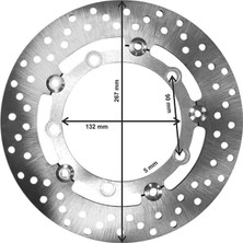 Belirtilmemiş Universal 267 mm x 132 mm x 5 mm Spor Ön Disk Nikel