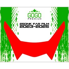 Cf Moto 250NK 2023 - 2025 Uyumlu Far Üstü Film Kırmızı