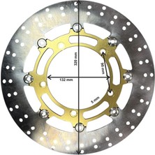 Belirtilmemiş Universal 320 mm x 132 mm x 5 mm Spor Ön Disk Gold