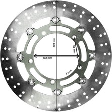 Belirtilmemiş Universal 320 mm x 132 mm x 5 mm Spor Ön Disk Füme