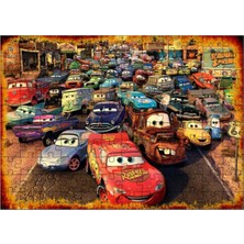 Empressco Ahşap Mdf Puzzle Yapboz Şimşek Mcqueen ve Arkadaşları 120 Parça 25*35 cm