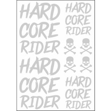 Belirtilmemiş A4 Sticker 121 Tek Paket Çoklu Sticker Hard Core Rider Beyaz