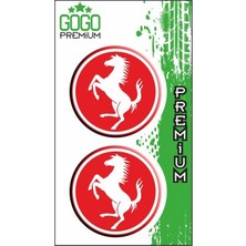 Belirtilmemiş Ferrari Logo Kırmızı (5x5 Cm) Ikili Damla Etiket