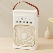 TKÇ Masaüstü 3-In-1 Hava Nemlendirici Fan Gece Lambası (Usb, 360°, 3 Kademe)