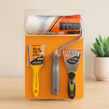 TKÇ 3 Parça Boyacı Seti - Spatula, Kestirme Fırça, 20 cm Boya Rulo