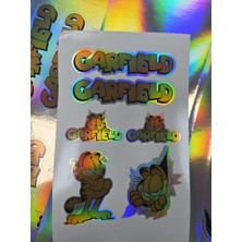 Şimika Garfıeld Hologram 10X15 cm Kaliteli Baskı Stıcker 10 Adet Etıket