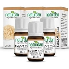 Naturdan Susam(Sesame Seed Oil)Yağı %100 Doğal Saf 20 ml 3 Lü Set