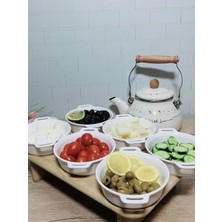 Empressco 3'lü Porselen Kulplu Kahvaltılık Kase-Tabak