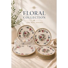 Onedekor 8 Parça Floral Kek Fanuslu Pasta Seti
