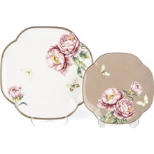 Mikasa Moor  4 Parça Redrose Set- 2li Pasta Tabağı 19CM ve 2li Servis Tabağı 25CM