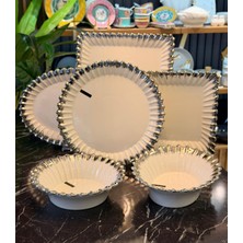 Roykıng Daisy Silver Lüks 6 Parça Servis Sunum Seti