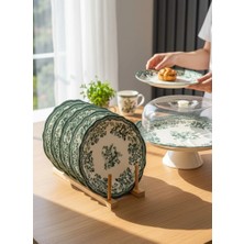 On Dekor 8 Parça Porselen Velour Green Pasta Seti