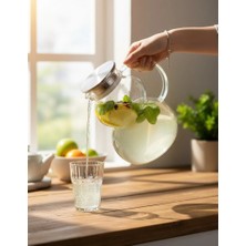 On Dekor Tombul Cam Sürahi 2200 ml