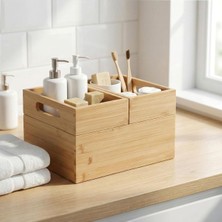 Astraltech Deconox 3'lü Modüler Bambu Organizer Set - Üst Üste Geçebilen Çok Amaçlı Çekmece Içi ve Masaüstü Dü