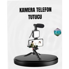 Astraltech Profesyonel Vlog Çekim Kiti LED Işıklı Tripod Mikrofonlu Telefon Seti